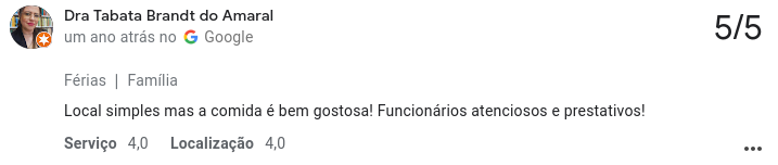 Avaliação de cliente 5